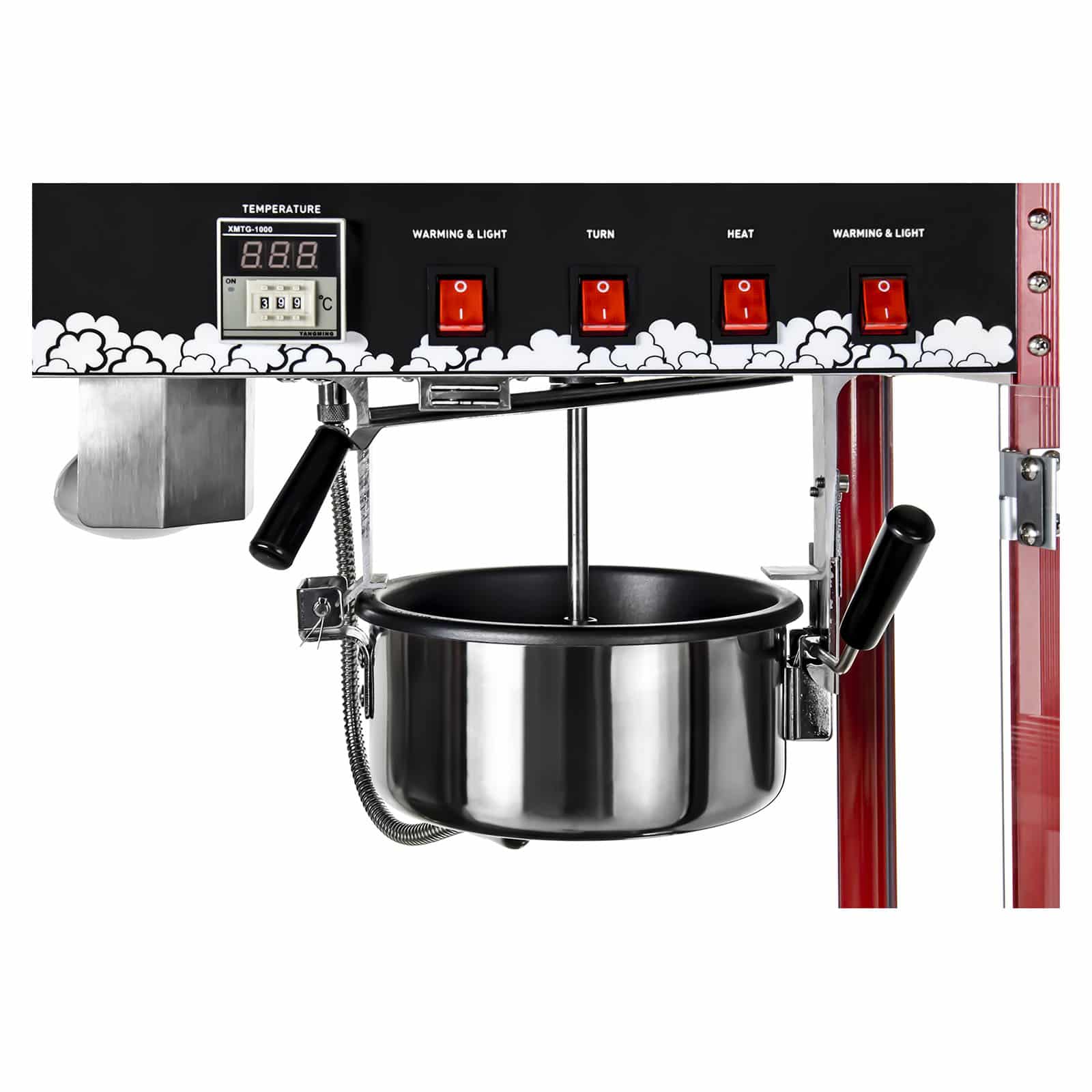 Macchina per popcorn con vetrina riscaldata - 1700 W | RCPC-16E