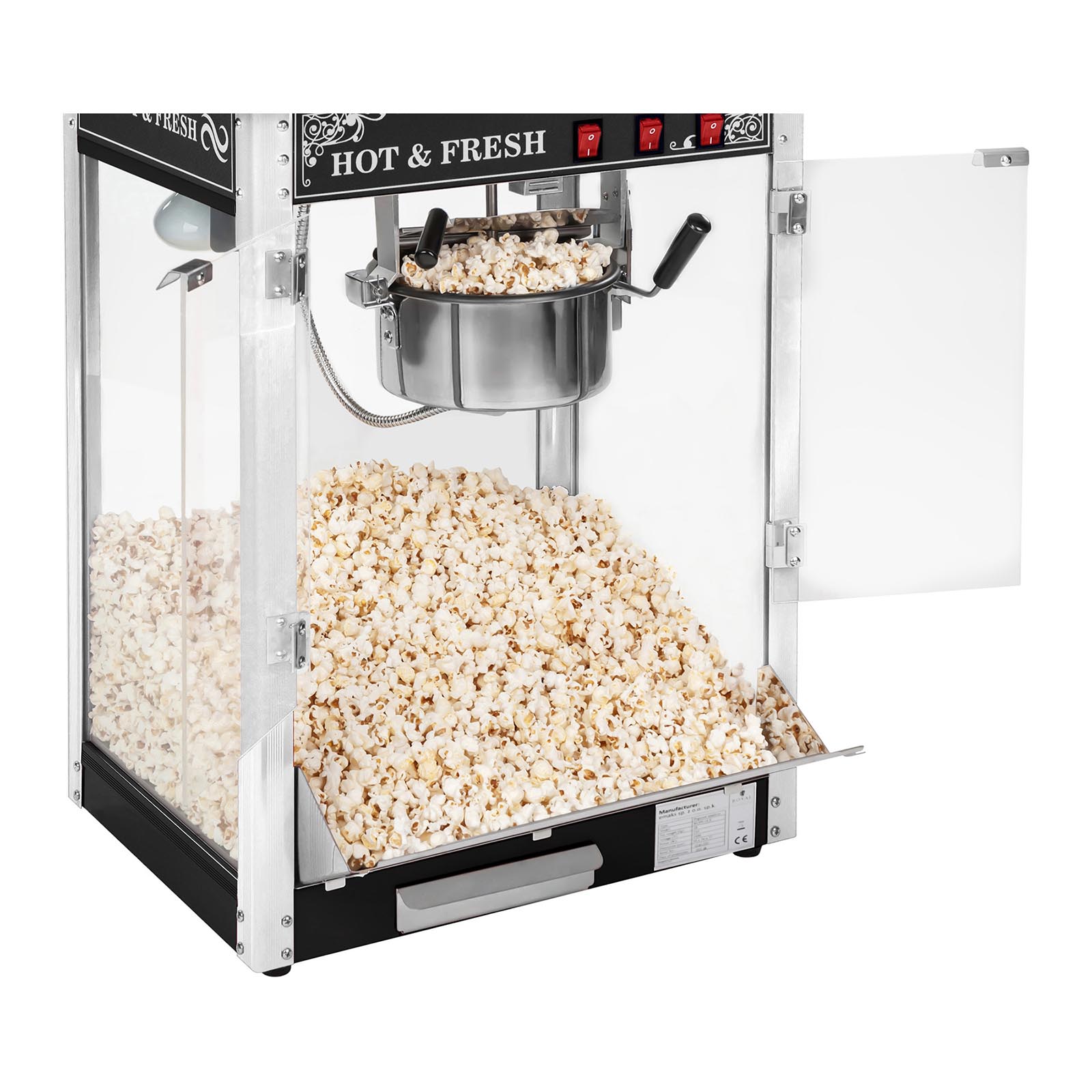Macchina per popcorn con carrello - 1600 W - design RETRO | RCPW.16.2