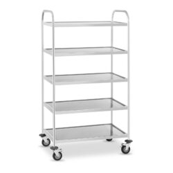 Carrello da servizio in acciaio inox - 5 ripiani - fino a 250 kg