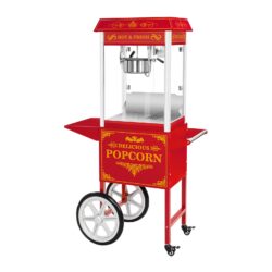 Macchina per popcorn completa di carrello - design retrò - rossa | RCPW.16.2