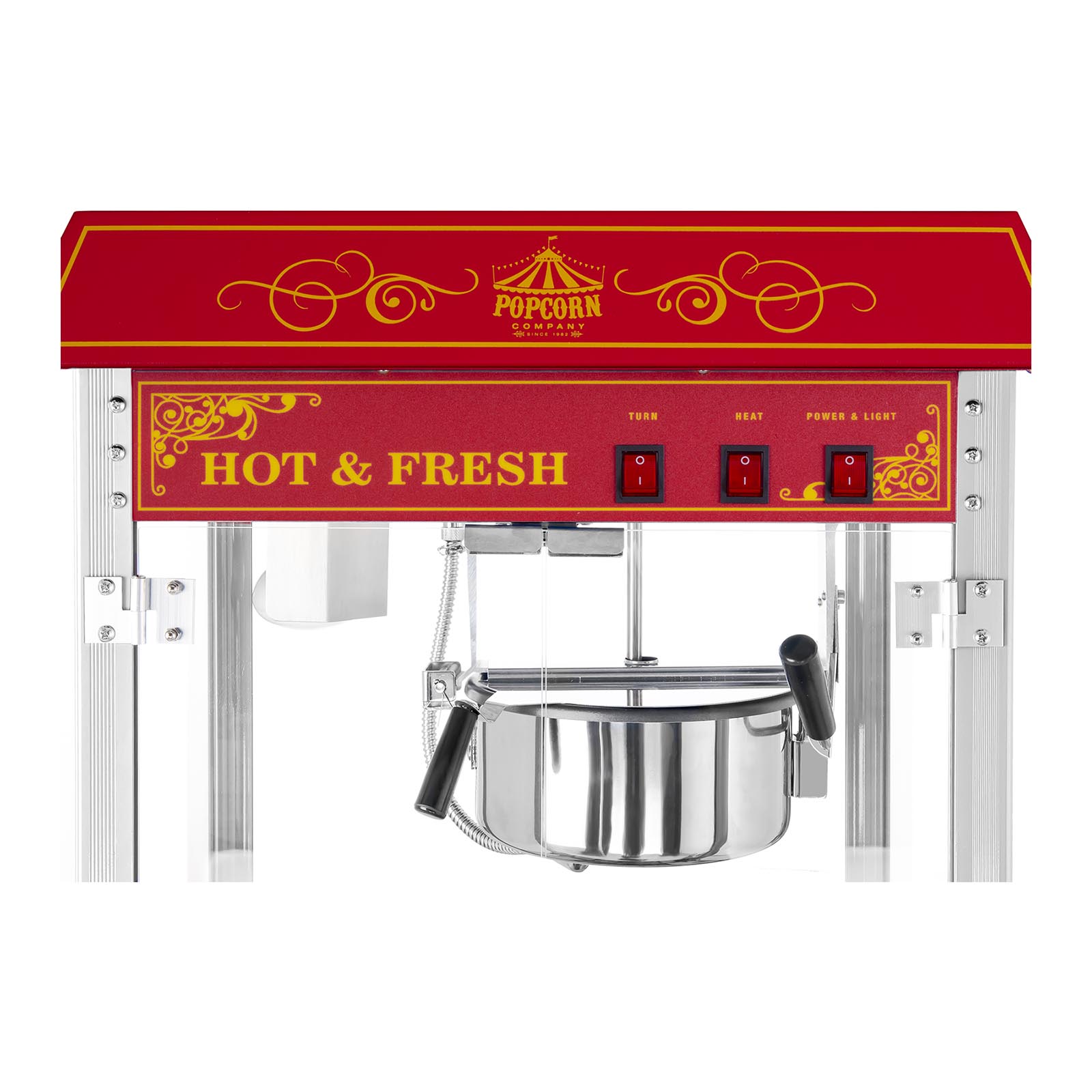 Macchina per popcorn completa di carrello - design retrò - rossa | RCPW.16.2