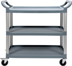 Carrello da servizio in plastica a tre ripiani