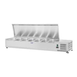Vetrina refrigerata - 150 x 33 cm - 7 contenitori GN 1/4 | RCKV-150/33-7S