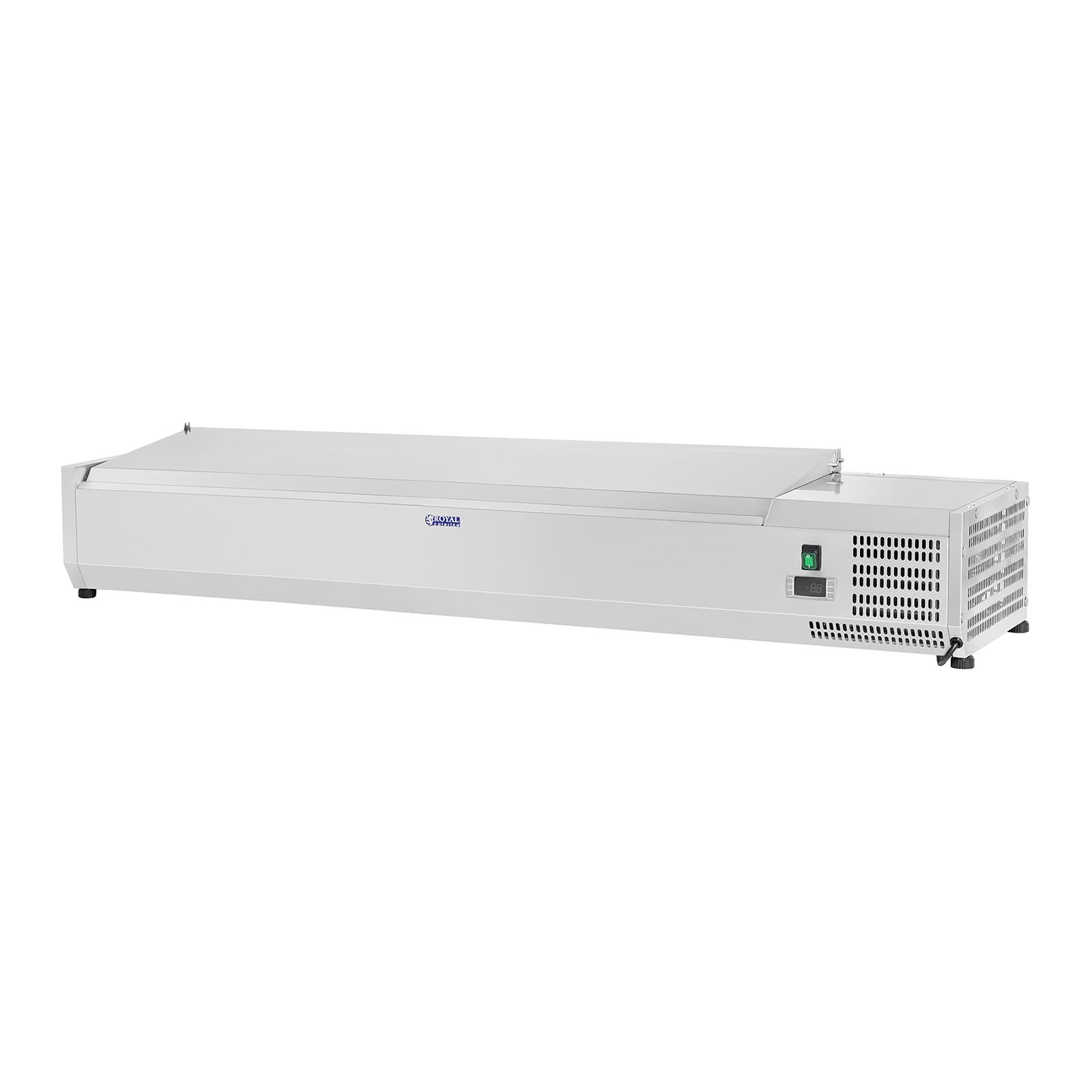 Vetrina refrigerata - 150 x 33 cm - 7 contenitori GN 1/4 | RCKV-150/33-7S