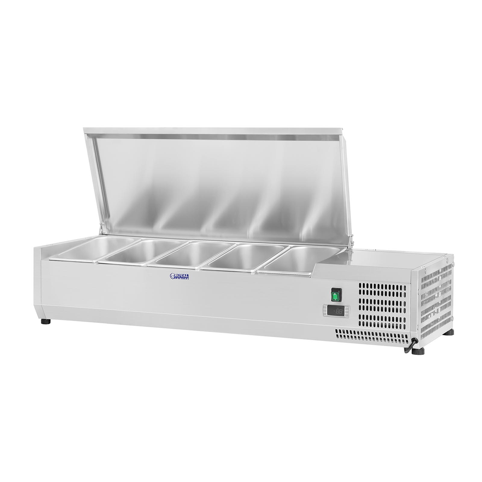 Vetrina refrigerata - 120 x 33 cm - 5 contenitori GN 1/4