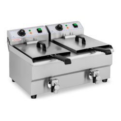 Friggitrice elettrica - 2 x 10 litri - rubinetti di scarico - 230 V | RCEF 10DB