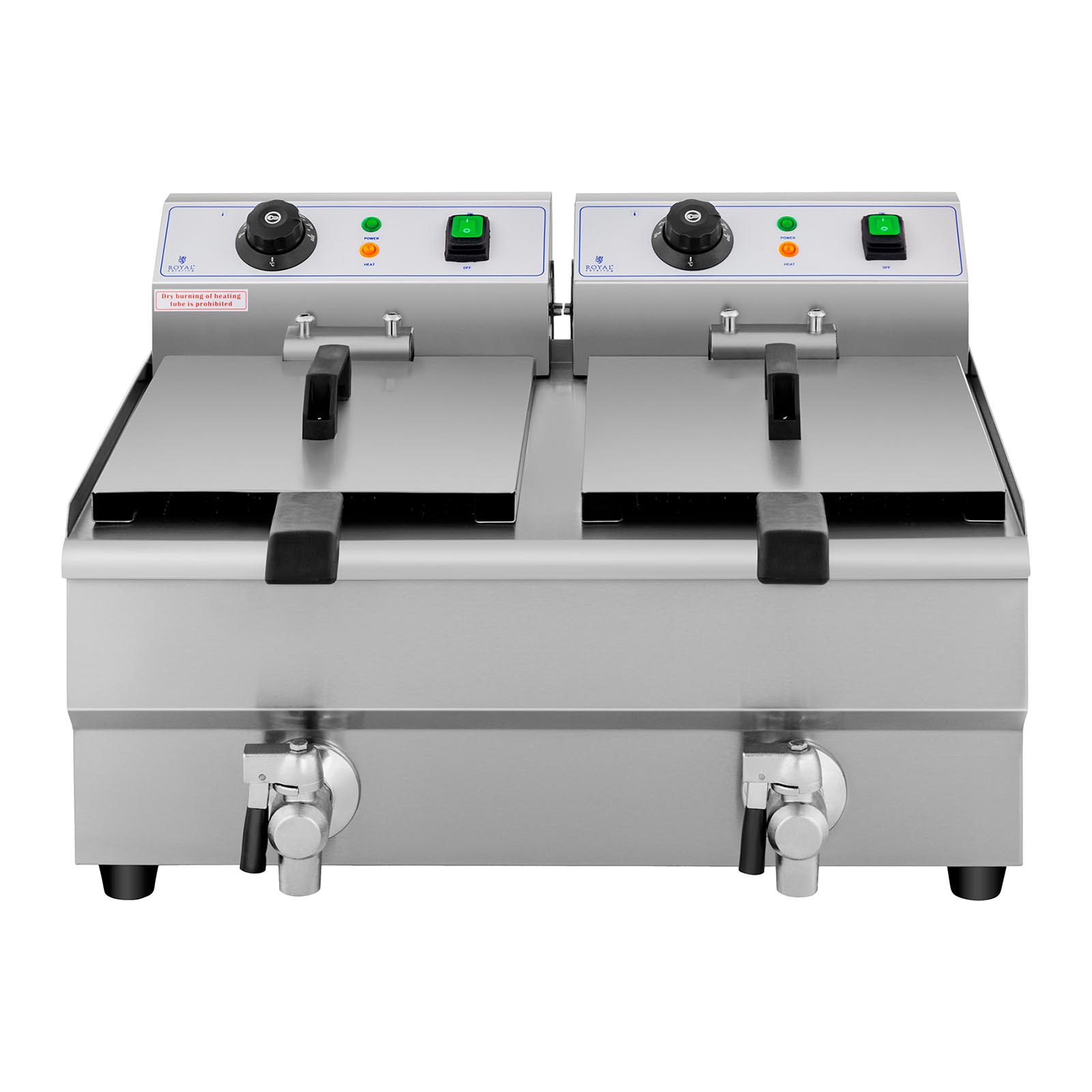 Friggitrice elettrica - 2 x 10 litri - rubinetti di scarico - 230 V | RCEF 10DB