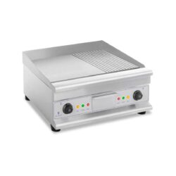 Fry top elettrico - rigato/liscio 60 cm - 2 x 3,2 kW | RCG-60GB