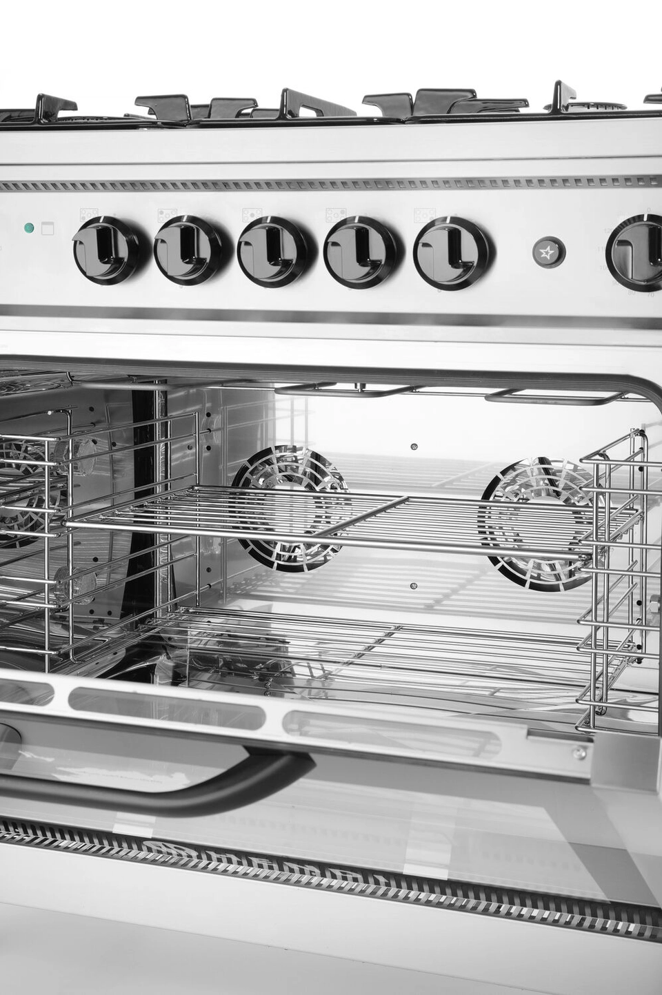 Cucina a gas con 5 fuochi, forno elettrico + grill GN 1/1 | Hendi 225707