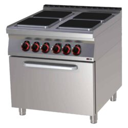 Cucina elettrica con forno - 4x piastra quadrata - 800/900 | SPQT-90/80-21E