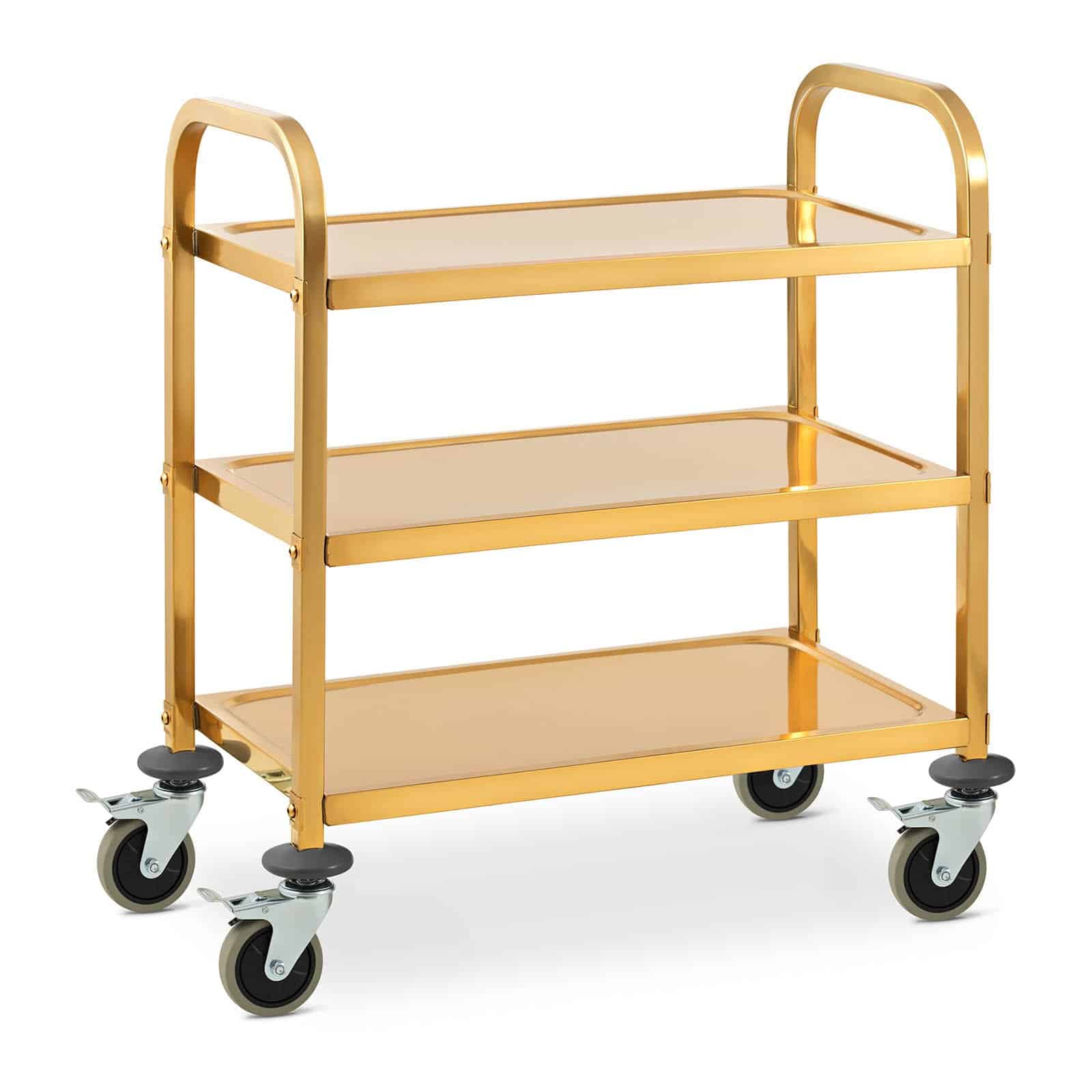 Carrello da servizio con 3 ripiani - dorato | RCSW 2.1G