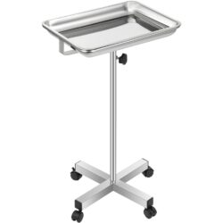 Tavolino ospedaliero regolabile - 82-130 cm | in acciaio inox