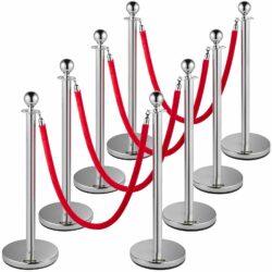 Sistema di transenne VIP - argentato - 8 colonnine + 4 corde