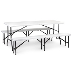 Set da buffet pieghevole - tavolo + panche | 180 cm