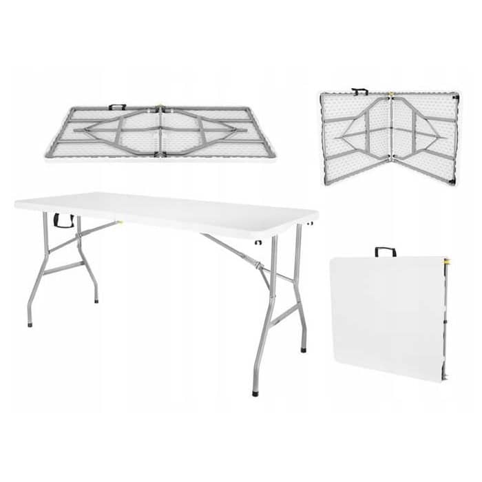 Tavolo da buffet pieghevole - bianco | 152 cm