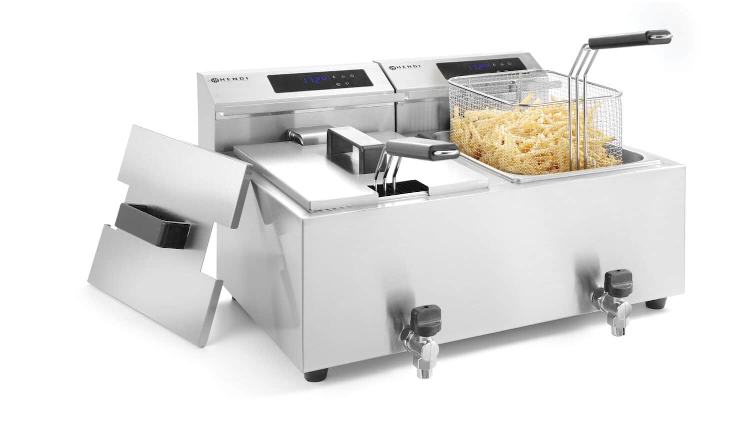 Friggitrice con controllo digitale - 2 x 8 L | Hendi 207376