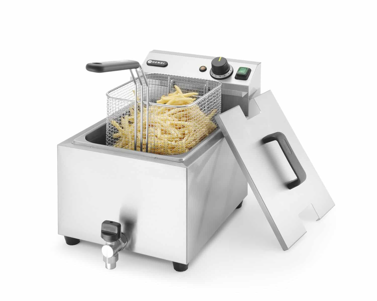 Friggitrice elettrica con rubinetto di scarico - 8 L - 3500 W - Profi Line | Hendi 209202