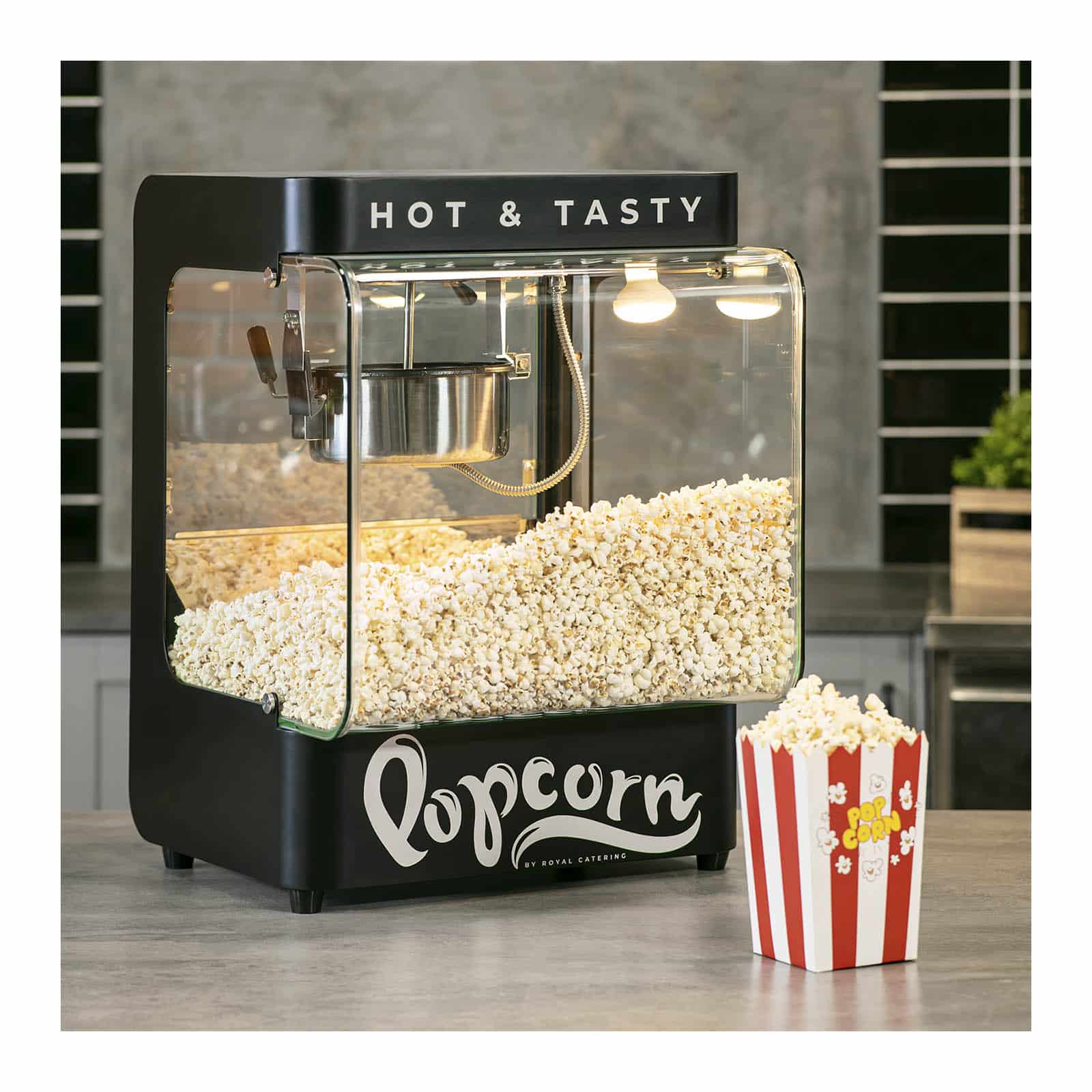Macchina per popcorn nera, 4–5 kg/h, Royal Caterig | RCPS-ND01