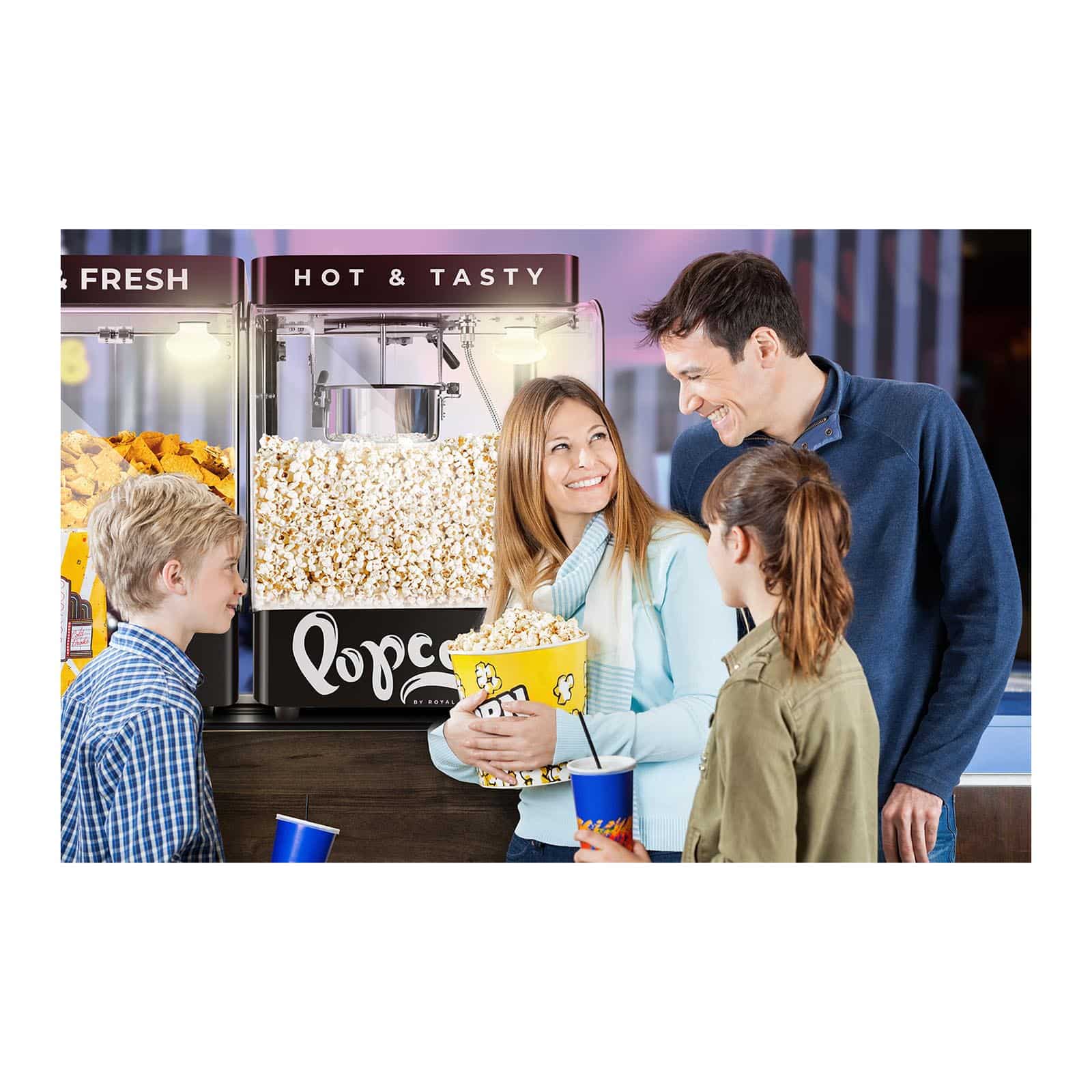 Macchina per popcorn nera, 4–5 kg/h, Royal Caterig | RCPS-ND01