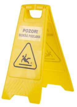 Cartello di avvertimento - "ATTENZIONE, PAVIMENTO BAGNATO", 60x30 cm