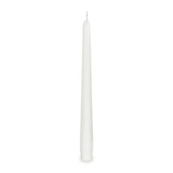10 pz - candela conica - bianca - Ø23 x 245 mm