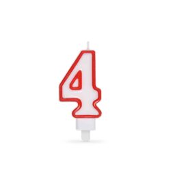 Candela numerica con supporto "4" 75mm [1 pz]