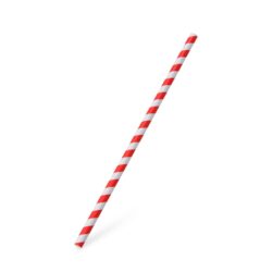 Cannuccia di carta Spirale rossa `JUMBO` Ø8mm x 25cm [100 pz]
