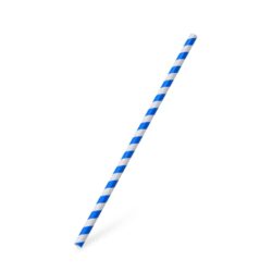 Cannuccia di carta Spirale blu `JUMBO` Ø8mm x 25cm [100 pz]