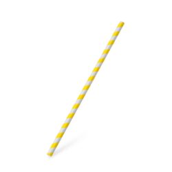 Cannuccia di carta Spirale gialla `JUMBO` Ø8mm x 25cm [100 pz]