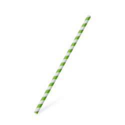 Cannuccia di carta Spirale verde `JUMBO` Ø8mm x 25cm [100 pz]