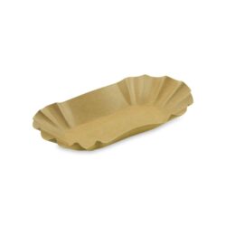 Ciotola di carta ovale kraft antiunto 17,5 x 10,5 x 3 cm [250 pz]