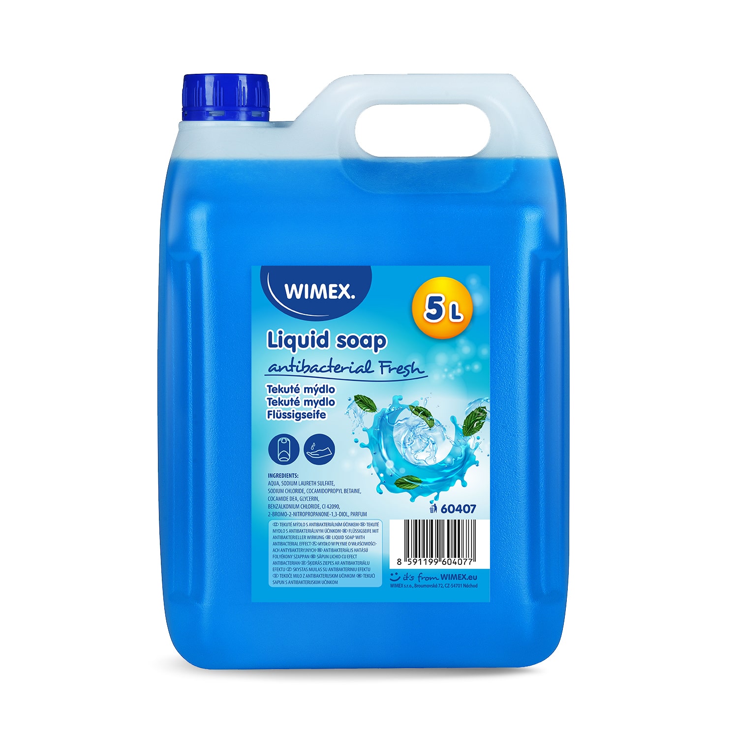 5 L - sapone liquido per dispenser profumato Fresh - antibatterico