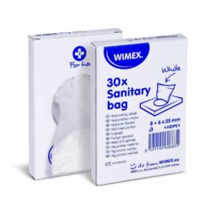 Sacchetto igienico (HDPE) bianco 8+6 x 25 cm [30 pz]
