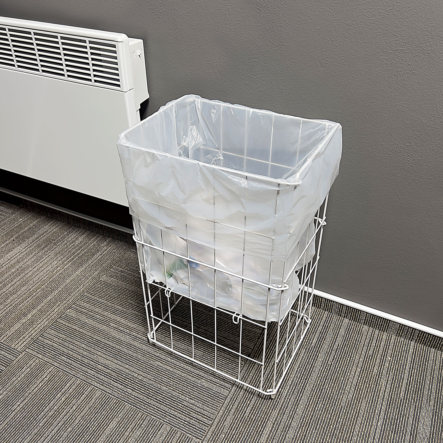 Cestino per rifiuti in filo metallico pieghevole bianco 50 L