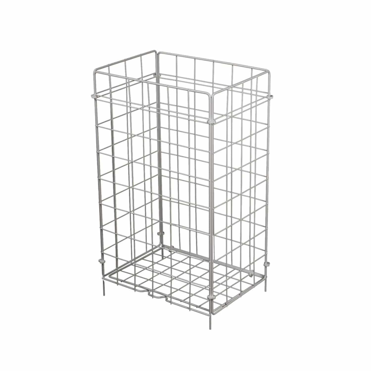 Cestino per rifiuti in filo metallico pieghevole bianco 50 L