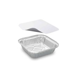 Ciotola (ALU) rettangolare 158 x 158 x 34 mm 560ml + coperchio [5 set]