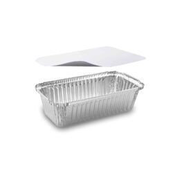 Ciotola (ALU) rettangolare 218 x 114 x 54 mm 900ml + coperchio [5 set]
