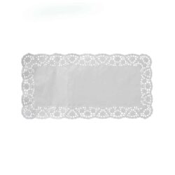 Pizzo decorativo (PAP) quadrato bianco 40 x 20 cm [6 pz]