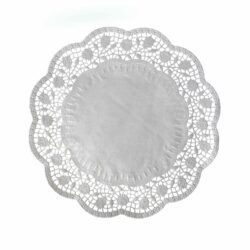 Pizzo decorativo (PAP) rotondo bianco Ø32cm [6 pz]