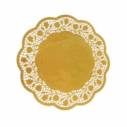 Pizzo decorativo (PAP/ALU) rotondo dorato Ø30cm [4 pz]