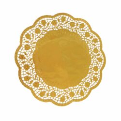 Pizzo decorativo (PAP/ALU) rotondo dorato Ø32cm [4 pz]