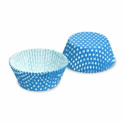 Pirottino per dolci (PAP) Pois bianco/blu Ø50 x 30 mm [40 pz]