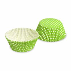 Pirottino per dolci (PAP) Pois bianco/giallo-verde Ø50 x 30 mm [40 pz]