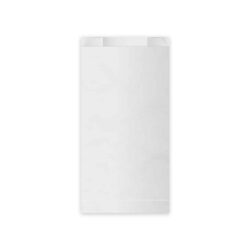 Sacchetto di carta (FSC Mix) con soffietto laterale bianco 14+7 x 29 cm`1,5kg` [100 pz]