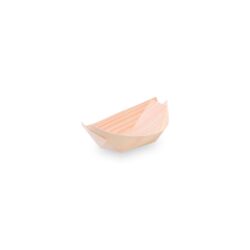 Ciotolina fingerfood in legno a forma di barchetta 9 x 6 cm [100 pz]