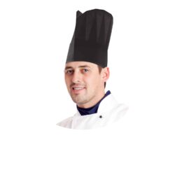 Cappello da cuoco (PAP) nero 23cm [10 pz]