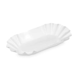 Ciotola di carta (FSC Mix) ovale bianca 20,5 x 12,5 x 3,5 cm [250 pz]
