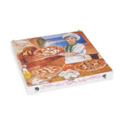 Scatola per pizza in cartone ondulato 32,5 x 32,5 x 3 cm [100 pz]