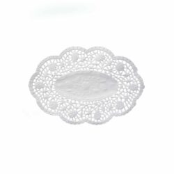 Pizzo decorativo (PAP) ovale bianco 22 x 15 cm [500 pz]