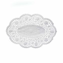 Pizzo decorativo (PAP) ovale bianco 36 x 28 cm [100 pz]